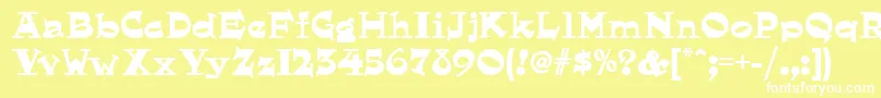 Шрифт Hornswoggled ffy – белые шрифты на жёлтом фоне