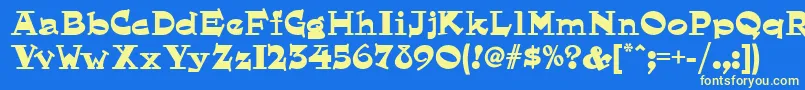 フォントHornswoggled ffy – 黄色の文字、青い背景