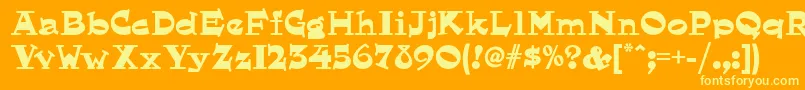 フォントHornswoggled ffy – オレンジの背景に黄色の文字