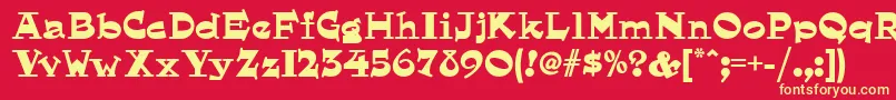 Hornswoggled ffy-Schriftart – Gelbe Schriften auf rotem Hintergrund