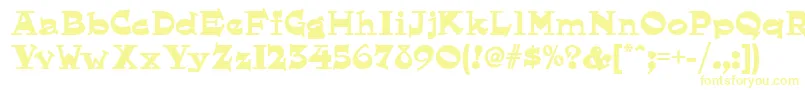 Hornswoggled ffy-Schriftart – Gelbe Schriften auf weißem Hintergrund