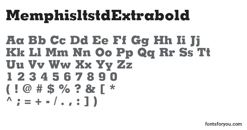 Schriftart MemphisltstdExtrabold – Alphabet, Zahlen, spezielle Symbole
