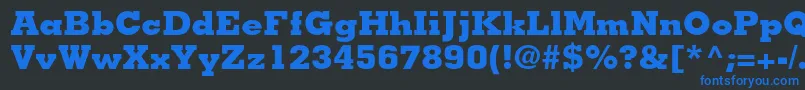 MemphisltstdExtrabold Font – Blue Fonts on Black Background
