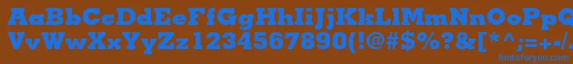 MemphisltstdExtrabold Font – Blue Fonts on Brown Background