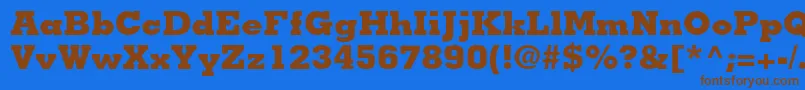 MemphisltstdExtrabold Font – Brown Fonts on Blue Background