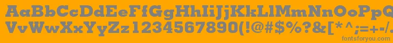 MemphisltstdExtrabold-Schriftart – Graue Schriften auf orangefarbenem Hintergrund