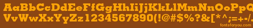 MemphisltstdExtrabold Font – Orange Fonts on Brown Background