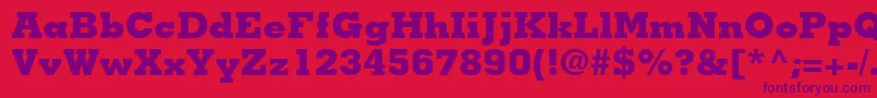 MemphisltstdExtrabold-Schriftart – Violette Schriften auf rotem Hintergrund