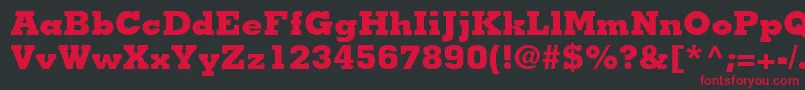MemphisltstdExtrabold Font – Red Fonts on Black Background