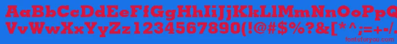 フォントMemphisltstdExtrabold – 赤い文字の青い背景