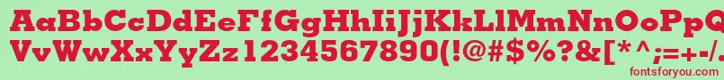 MemphisltstdExtrabold Font – Red Fonts on Green Background