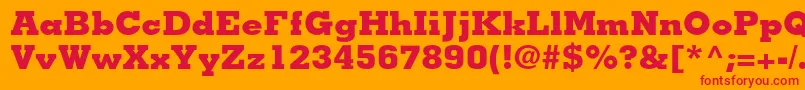 MemphisltstdExtrabold Font – Red Fonts on Orange Background