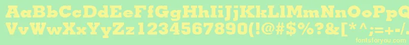 MemphisltstdExtrabold Font – Yellow Fonts on Green Background