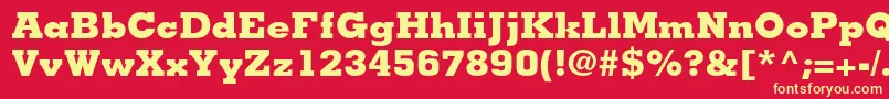 MemphisltstdExtrabold-Schriftart – Gelbe Schriften auf rotem Hintergrund