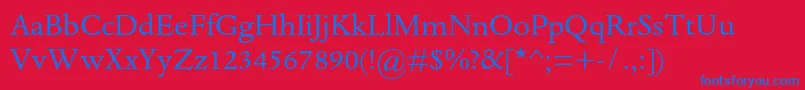 DantemtstdRegular Font – Blue Fonts on Red Background