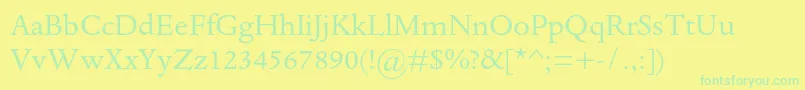 DantemtstdRegular Font – Green Fonts on Yellow Background