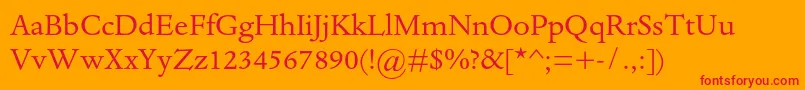 DantemtstdRegular Font – Red Fonts on Orange Background