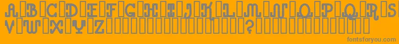 Caesar FFY-Schriftart – Graue Schriften auf orangefarbenem Hintergrund