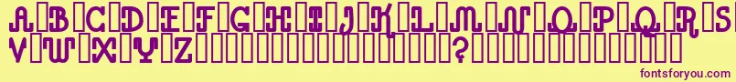 Caesar FFY Font – Purple Fonts on Yellow Background