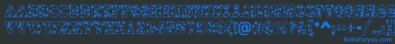 CampusS Font – Blue Fonts on Black Background