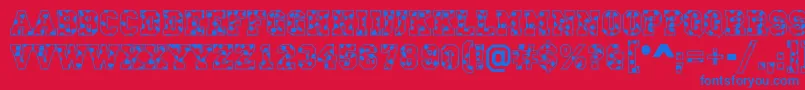フォントCampusS – 赤い背景に青い文字
