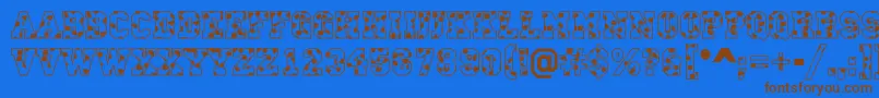 CampusS Font – Brown Fonts on Blue Background