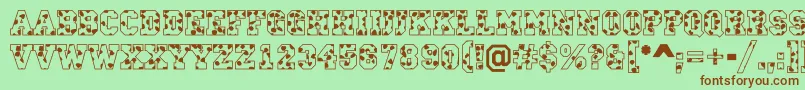 フォントCampusS – 緑の背景に茶色のフォント
