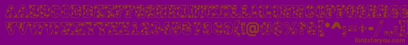 CampusS-fontti – ruskeat fontit violetilla taustalla