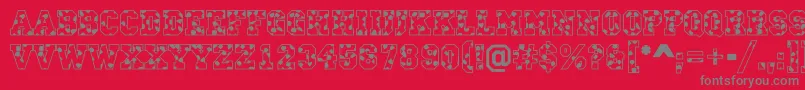 CampusS-Schriftart – Graue Schriften auf rotem Hintergrund