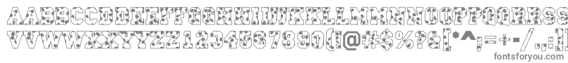 フォントCampusS – 白い背景に灰色の文字