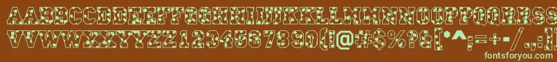 CampusS Font – Green Fonts on Brown Background