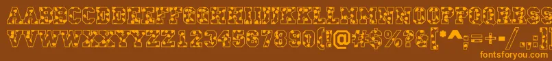 CampusS Font – Orange Fonts on Brown Background