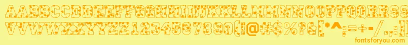 CampusS Font – Orange Fonts on Yellow Background