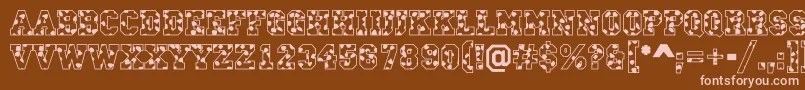 CampusS-Schriftart – Rosa Schriften auf braunem Hintergrund