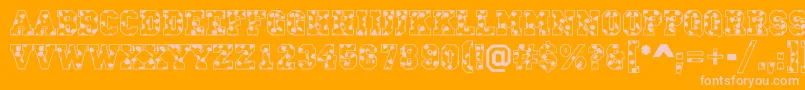フォントCampusS – オレンジの背景にピンクのフォント