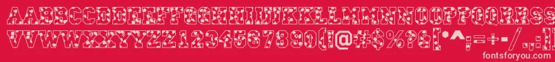 CampusS-Schriftart – Rosa Schriften auf rotem Hintergrund
