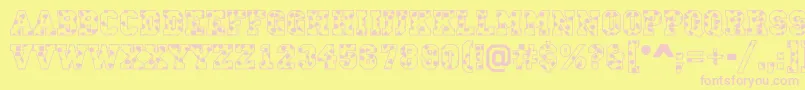 フォントCampusS – ピンクのフォント、黄色の背景