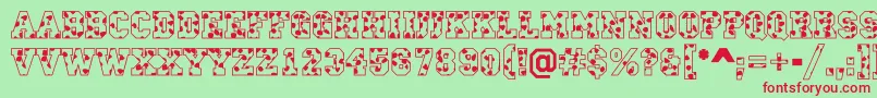CampusS Font – Red Fonts on Green Background