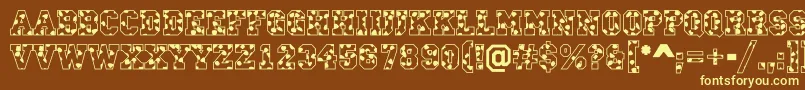 CampusS Font – Yellow Fonts on Brown Background