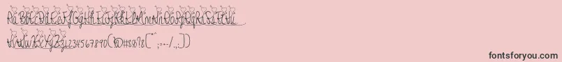 Шрифт Jessyheart – чёрные шрифты на розовом фоне