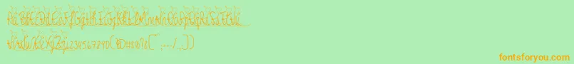 Jessyheart Font – Orange Fonts on Green Background