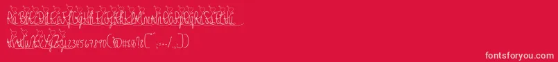 Fonte Jessyheart – fontes rosa em um fundo vermelho