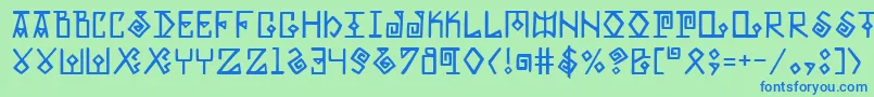 Eldermagic Font – Blue Fonts on Green Background