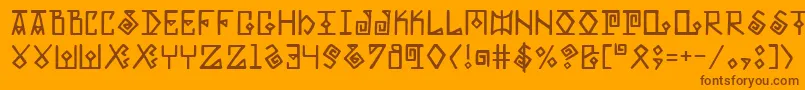 Eldermagic Font – Brown Fonts on Orange Background