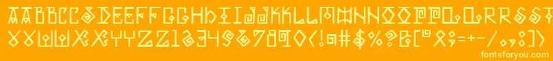 Eldermagic Font – Yellow Fonts on Orange Background