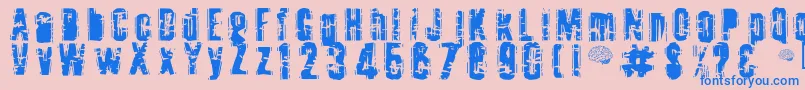 ToothAche Font – Blue Fonts on Pink Background