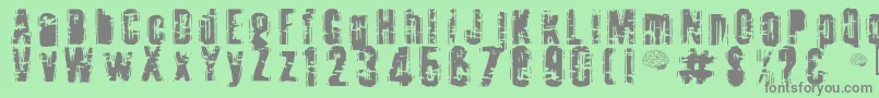 ToothAche-Schriftart – Graue Schriften auf grünem Hintergrund