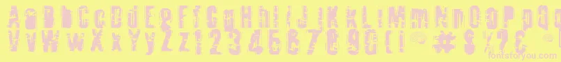 ToothAche Font – Pink Fonts on Yellow Background