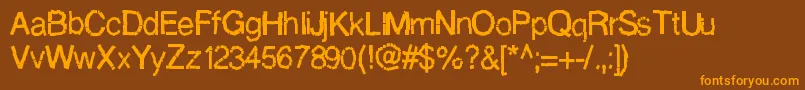 Decompositionphase1 Font – Orange Fonts on Brown Background