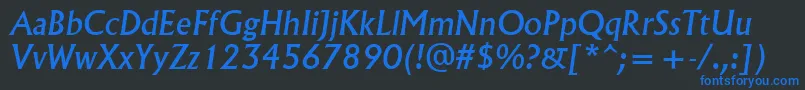 AlbertusMediumРљСѓСЂСЃРёРІ Font – Blue Fonts on Black Background